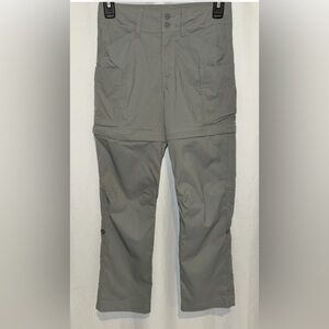 REI Girls Convertible Pants Shorts Gray Hiking Camping Adj Waist Stretch M 10 12